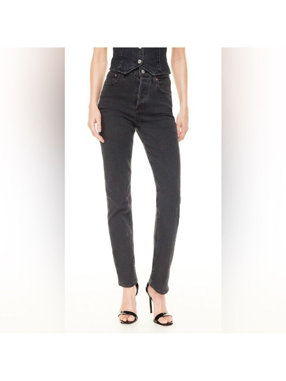 Aritzia Denim Forum The Arlo Hi-Rise Straight Jeans Size 26 Washed Black